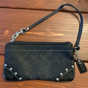 Coach Signature black wristlet